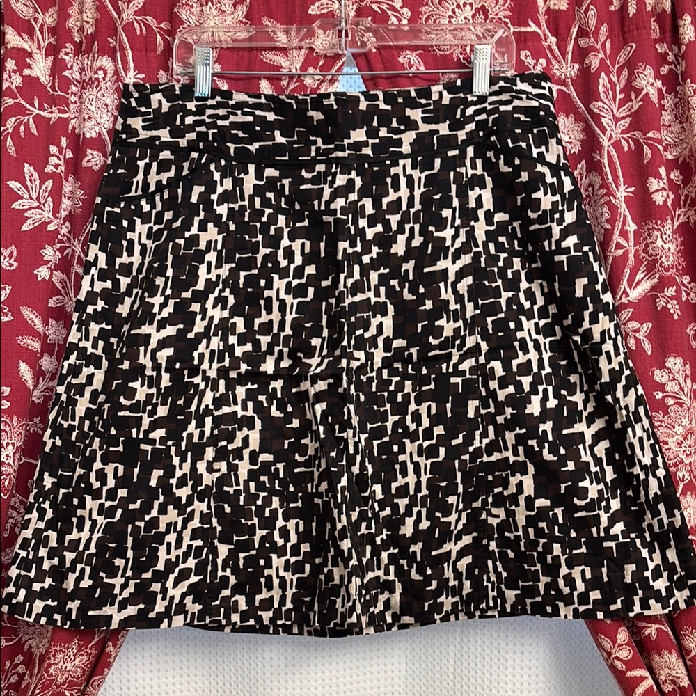 Ann Taylor Black and Cream Mini Skirt